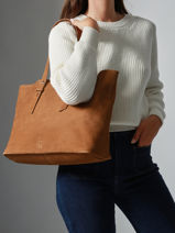 Handtas Cavalier Nubuck Leder Etrier Bruin cavalier nubuck ECAN127M-vue-porte