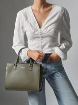 Sac Trapze Smooth Cuir Lancaster Vert smooth 4-vue-porte