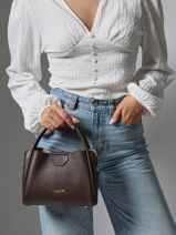 Sac  Main Ida Double Cuir Lancaster Marron ida double 83-vue-porte