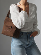 Sac Port paule Suedine Kba Polyester Lancaster Marron suedine kba 60-vue-porte