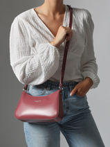 Sac Bandoulire Suave Cuir Lancaster Rose suave ace 22-vue-porte