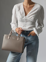 Sac Trapze Smooth Cuir Lancaster Beige smooth 4-vue-porte