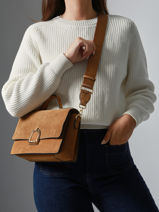 Cross Body Tas M Altesse Suede Etrier Rood altesse suede EASU048M-vue-porte