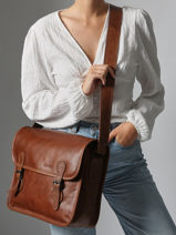 Cross Body Tas La Sacoche M Leder Paul marius Bruin vintage M-vue-porte