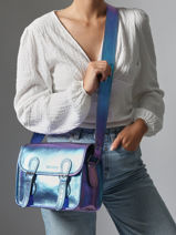 Sac Bandoulire Lasacoche S Paul marius Bleu scarabee SACOSSCA-vue-porte