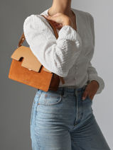 Sac Port paule La Suite Cuir Paul marius Orange la suite GABRISUI-vue-porte