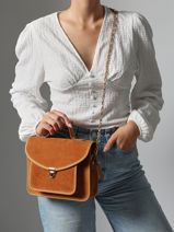 Sac Bandoulire La Suite Cuir Paul marius Orange la suite GEOR2SUI-vue-porte