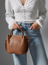 Sac � Main Foulonne Double Cuir Lancaster Marron foulonne double louisa 18-vue-porte