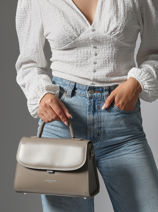 Sac Bandoulire M Suave Cuir Lancaster Beige suave even 17-vue-porte