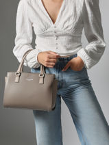 Sac Trapze Smooth Cuir Lancaster Beige smooth 3-vue-porte