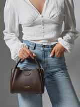 Sac  Main Ida Double Cuir Lancaster Marron ida double 83-vue-porte