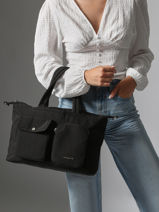 Sac  Main Basic Pocket Polyester Lancaster Noir basic pocket 93-vue-porte
