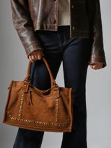 Sac  Main A4 Houston Cuir Basilic pepper Marron houston BHOU22-vue-porte