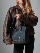 Sac  Main Houston Cuir Basilic pepper Bleu houston BHOU22-vue-porte