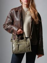 Sac Bandoulire Cow Cuir Basilic pepper Vert cow BCOW72-vue-porte