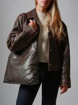 Sac Port paule Cow Cuir Basilic pepper Marron cow BCOW2L-vue-porte