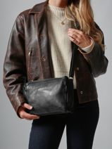 Sac Bandoulire Cow Cuir Basilic pepper Noir cow BCOW83-vue-porte