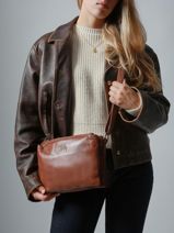 Cross Body Tas Cow Leder Basilic pepper Bruin cow BCOW83-vue-porte