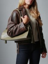 Sac Port paule Cow Cuir Basilic pepper Vert cow BCOW84-vue-porte