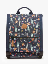 Sac  Dos 2 Compartiments Cabaia Bleu school L