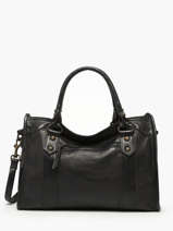 Handtas Cow Leder Basilic pepper Zwart cow BCOW22