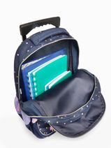 Rugzak Op Wieltjes 1 Compartiment Milky kiss Blauw dotted delight 3700521-vue-porte