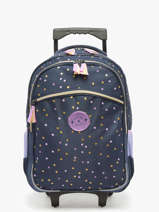 Sac A Dos  Roulettes 1 Compartiment Milky kiss Bleu dotted delight 3700521