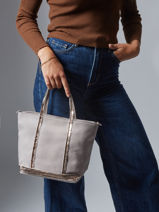 Petit Cabas Zipp Paillettes Vanessa bruno Gris cabas 1V40435-vue-porte