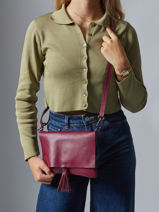 Cross Body Tas Caviar Leder Milano Rood caviar CA22112-vue-porte