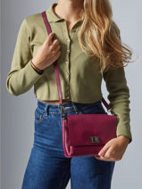 Sac Bandoulire Caviar Cuir Milano Rouge caviar CA24061-vue-porte