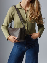 Cross Body Tas Caviar Leder Milano Bruin caviar CA25066-vue-porte