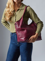 Sac Port paule Caviar Cuir Milano Rouge caviar CA25061-vue-porte