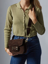 Cross Body Tas Velvet Leder Milano Bruin velvet VE260611-vue-porte