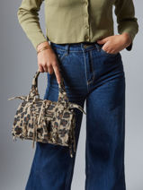 Cross Body Tas Velvet Leopardo Leder Milano Beige velvet leopardo VL24093-vue-porte