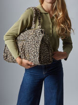 Schoudertas Velvet Leopardo Leder Milano Beige velvet leopardo VL24095-vue-porte