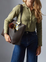 Sac Port paule A4 Grained Miniprix Marron grained 1-vue-porte