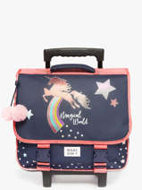 Boekentas Op Wieltjes 1 Compartiment Milky kiss Blauw fantasy fables 3700524