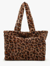 Schoudertas A4 Formaat Fur David jones Bruin fur CM7878