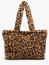 Schoudertas A4 Formaat Fur David jones Bruin fur CM7878