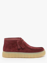 Enkelhoge Derby Veterschoenen Uit Leder Clarks Rood men 26183423