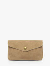 Porte-monnaie Velvet Cuir Milano Beige velvet VE23113
