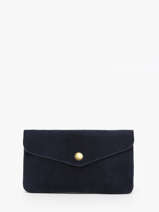 Porte-monnaie Velvet Cuir Milano Bleu velvet VE23113