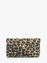 Porte-monnaie Cuir Milano Beige velvet leopardo VL23113
