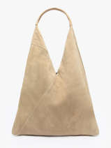 Schoudertas Velvet Leder Milano Beige velvet VE25069