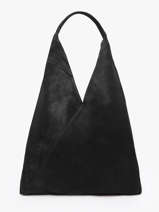 Sac Port paule A4 Velvet Cuir Milano Noir velvet VE25069