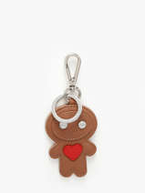 Porte-clefs Love Manga Cuir Nathan baume Marron original n 718N