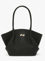 Sac Port paule Galate Cuir Nathan baume Noir nymphea 3