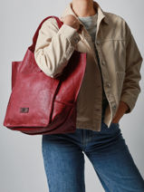 Sac Port paule Heritage Cuir Biba Violet heritage HOM1L-vue-porte