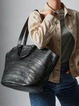 Sac Port paule Heritage Cuir Biba Noir heritage LEB1L-vue-porte