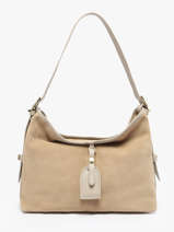 Schoudertas Velvet Caviar Leder Milano Beige velvet caviar VC250610